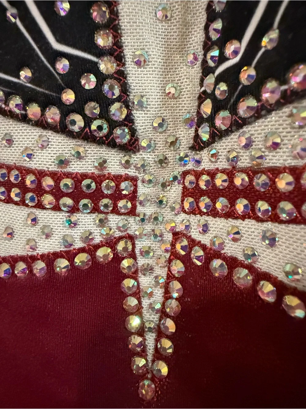 GKelite size 12 Girls Maroon Ombre Gymnastics Leotard unitard w/ Crystal Accents
